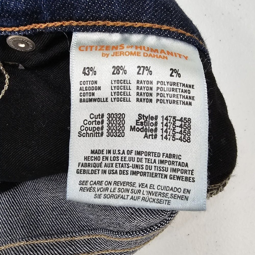 Citizens of Humanity Ava Low Rise Straight Leg Blue Jeans Womens Size 26 Frayed - Picture 12 of 16